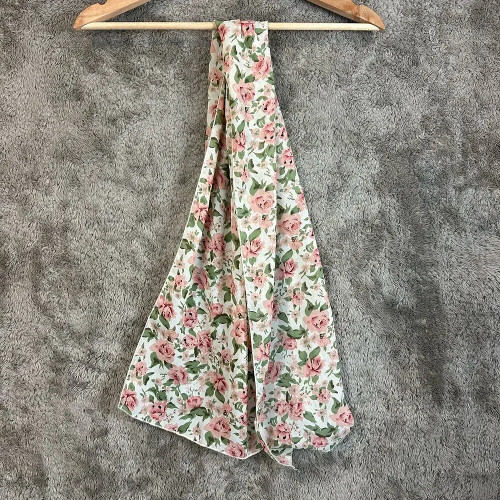 Floral Scarf Wrap Semi Sheer Cottagecore Cabincore Shabby Chic Romantic